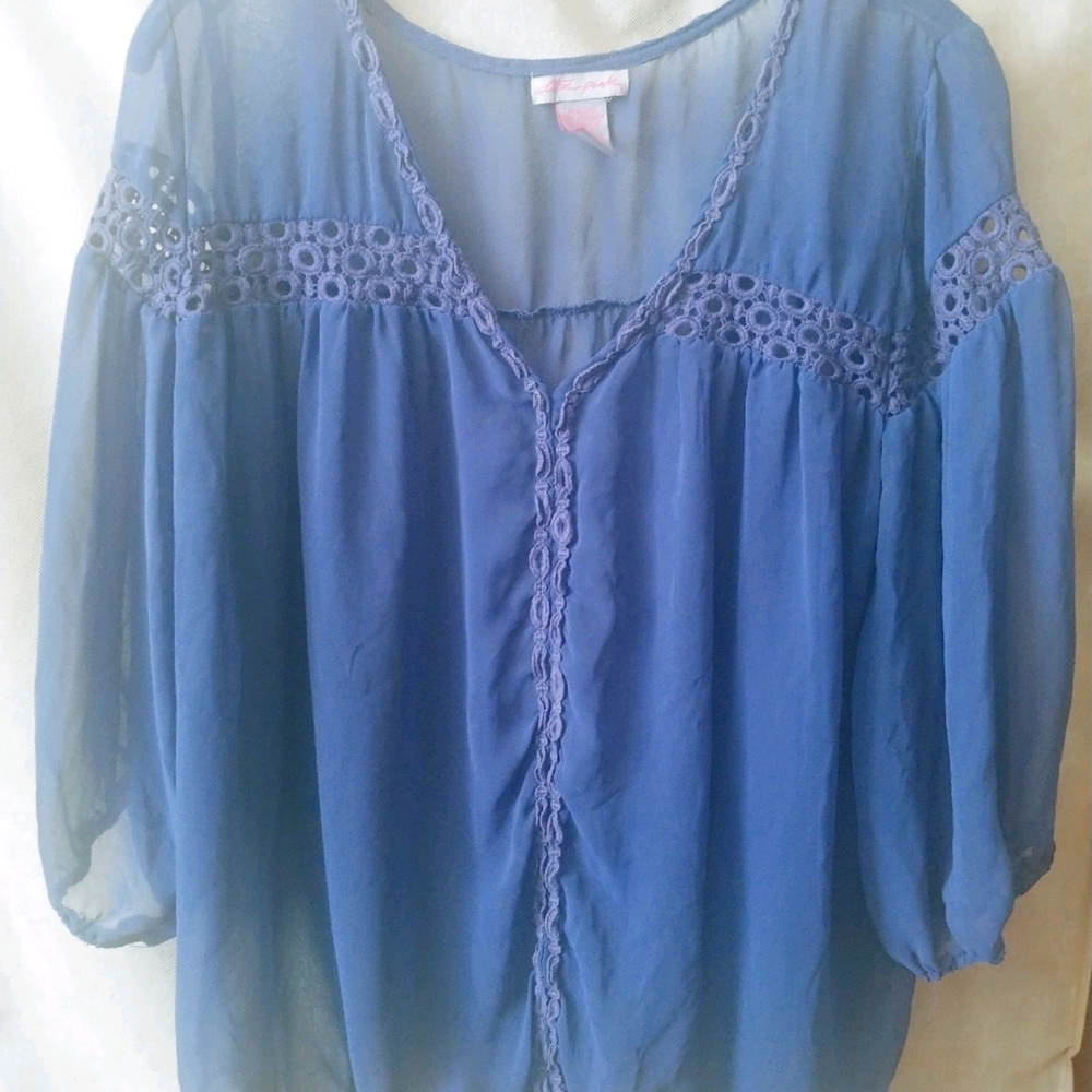Sheer blue blouse
